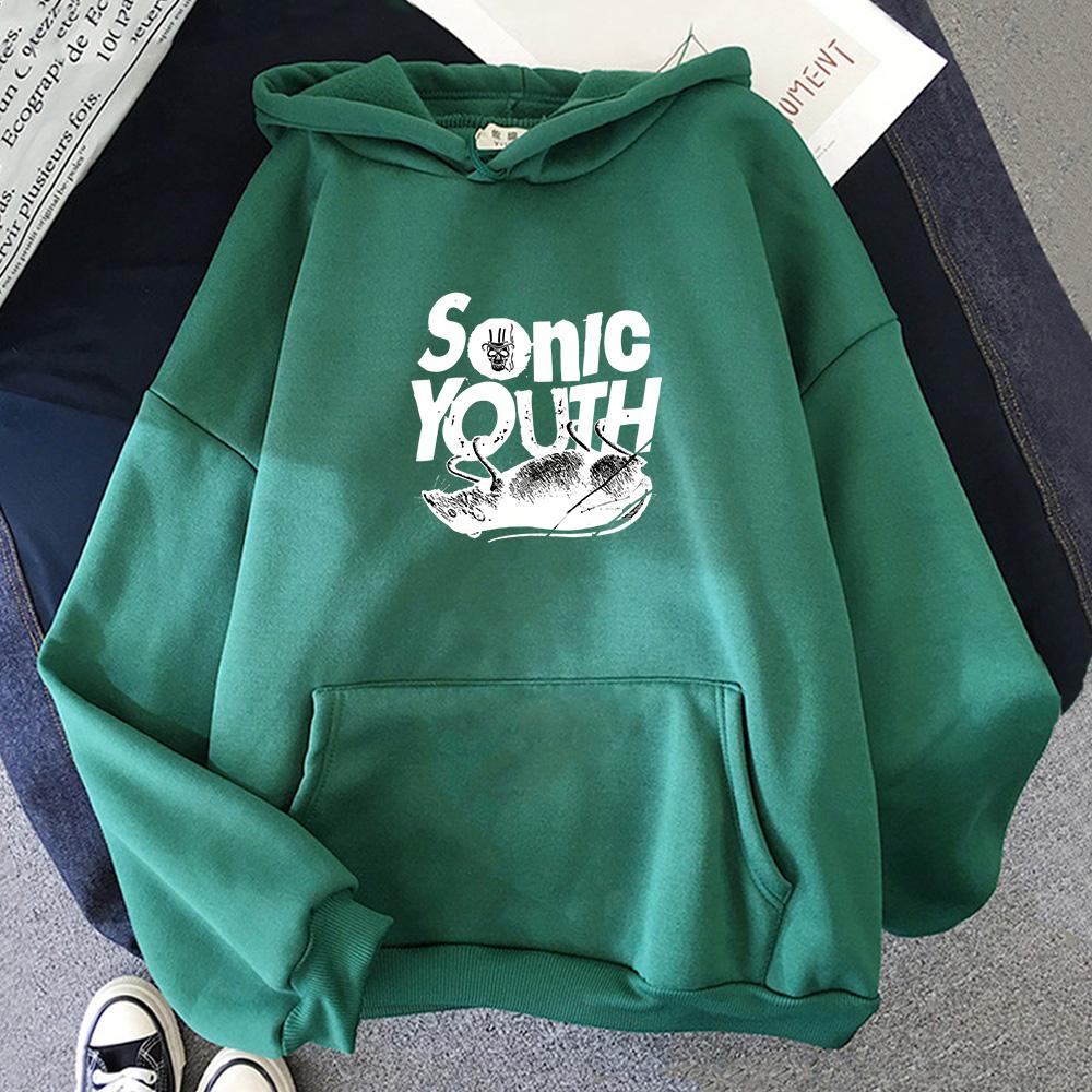 S-Sonic Youth Music Band Harajuku Hoodies Aesthetic Handsome Manga Graphic Sweatshirt Sense of Design Aldult Four Seasons