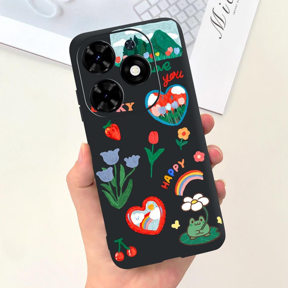 For Tecno Spark Go 2024 Case Cute Flower Love Pattern Candy Color Soft Silicon Slim Phone Back Cover For Spark Go (2024) BG6