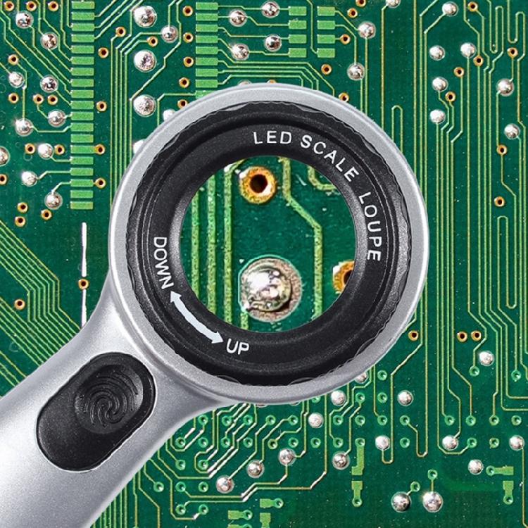 30x Power Magnifier 4 Color LED Lighting Rechargeable Handheld Tool For Detailed Inspection Of Stamps Coin And Electronics