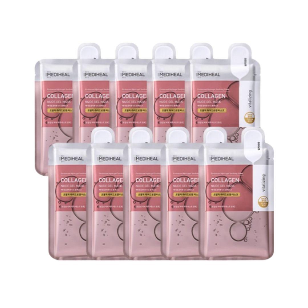 MEDIHEAL Collagen Nude Gel Hydrating Sheet Mask 10pcs