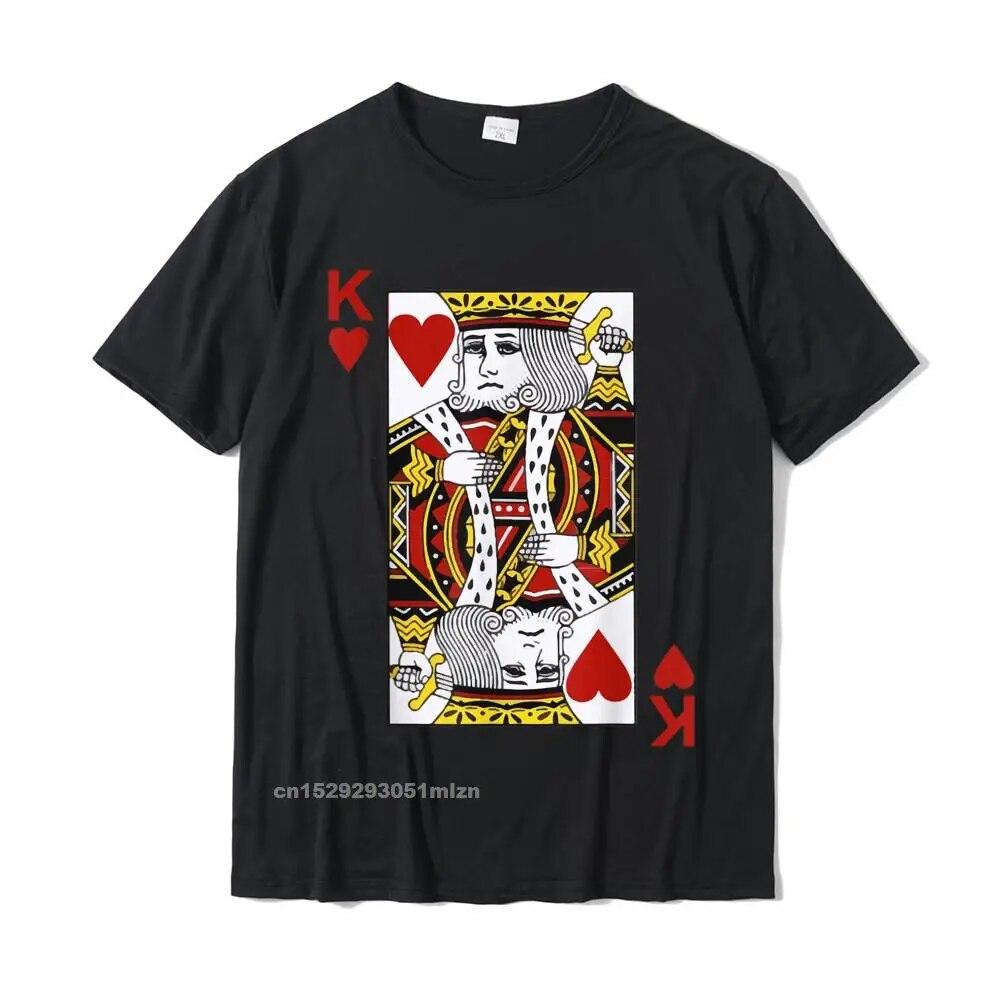 

Футболка King Of Hearts Blackjack Cards Poker 21 K Футболка Дизайн Забавные футболки Лидер продаж Хлопковая футболка унисекс