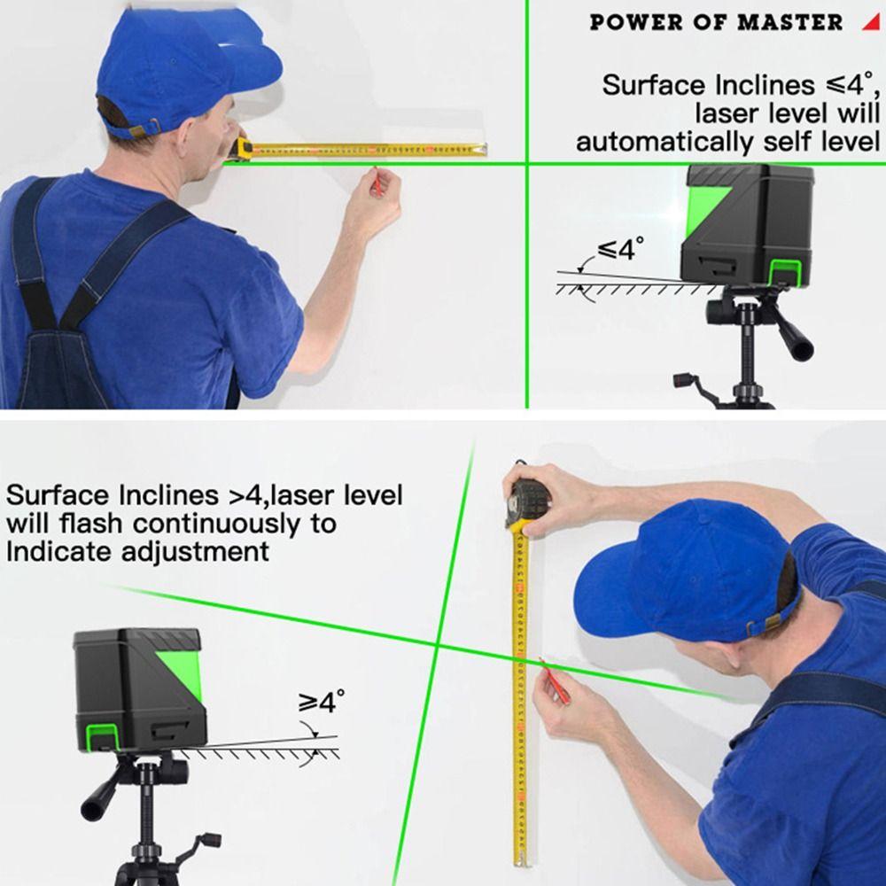 360 Vertical Horizontal Beam Self-Leveling 3D Cross Line Green Laser 2 Lines Laser Level Kit