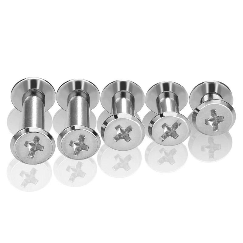 80Pcs M5 6/10/12/15/18mm Leather Studs Snap Rivets Bolts and Nuts Books Butt Screw Photo Album Binding Screw Fasteners Kit