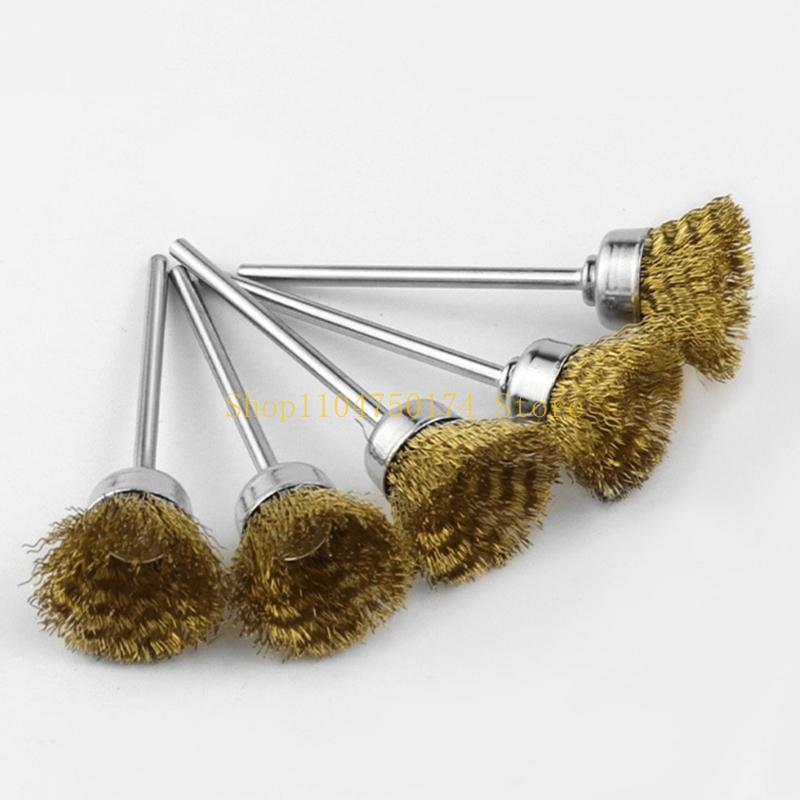 3Pcs Mini Polishing Brushes 2.35mm Shank Coppers Iron Set for Stone Carving Metal Work top sale