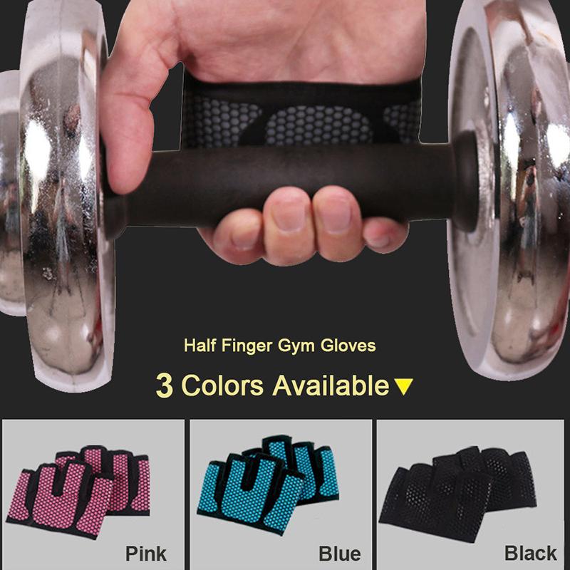 Gym Fitness Four-Finger Half Finger Gloves Silicone Workout Glove Pull Up Power Weight Lifting Grips Hand Plam Protector