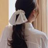 Oar Cameo Satin Ruffle Scrunchie [White]