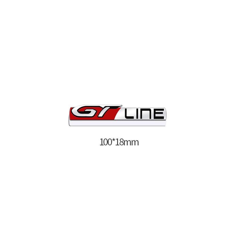 VZQR9 Metal 3D Badge GT LINE Logo Car Rear Trunk Body Sticker Emblem For Peugeot 206 307 308 3008 207 208 407 508 2008 5008 107 106