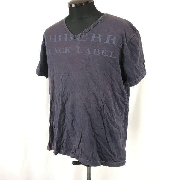 SANYO COAT BURBERRY BLACK LABEL Big Logo T-Shirt Men’s 3 Navy Cotton(USED)