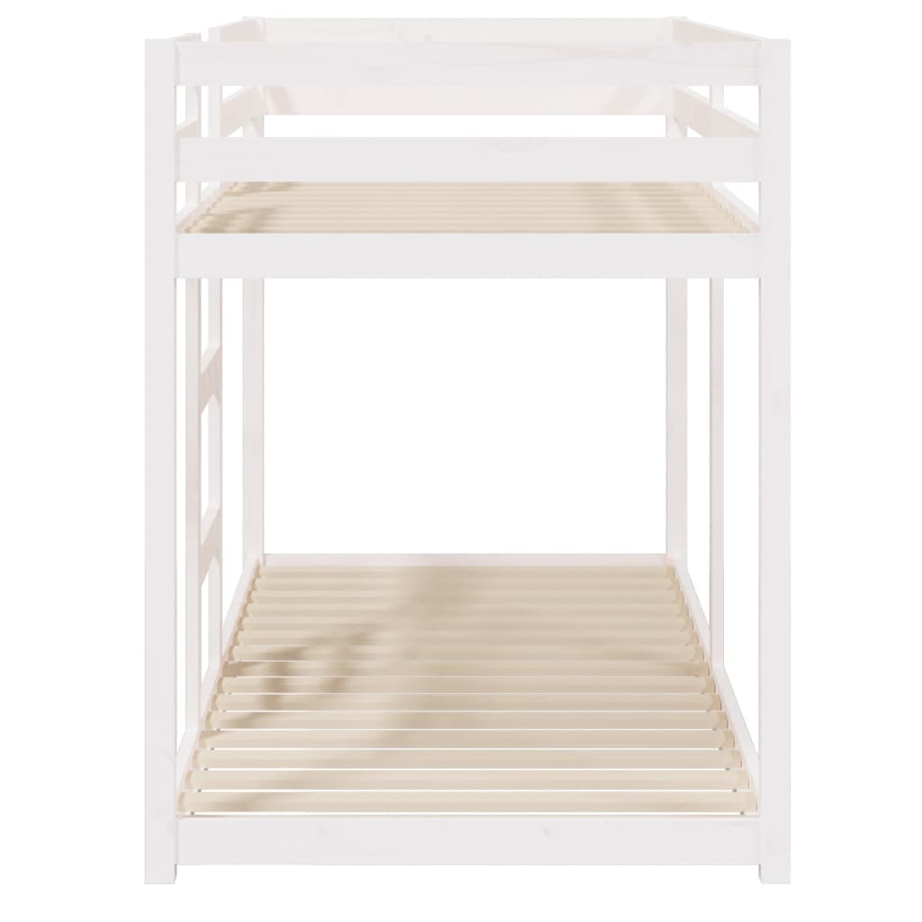 Vidaxl Cama Litera, Blanca, 80X200 Cm, Madera Maciza de Pino