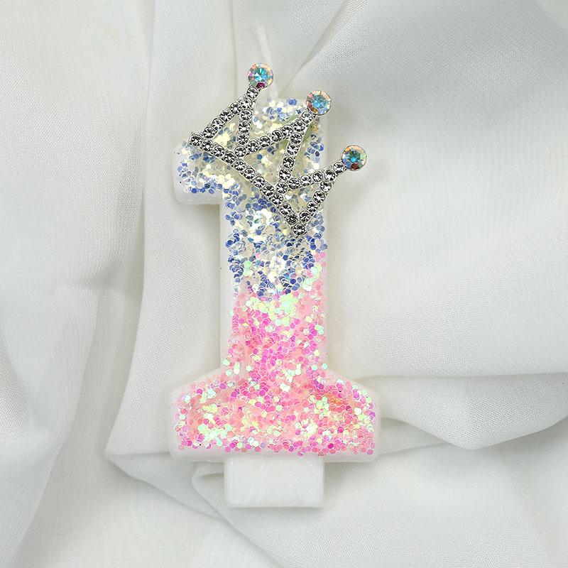 Crown Princess Number Birthday Candle - Creative Cake Decoration Accessory