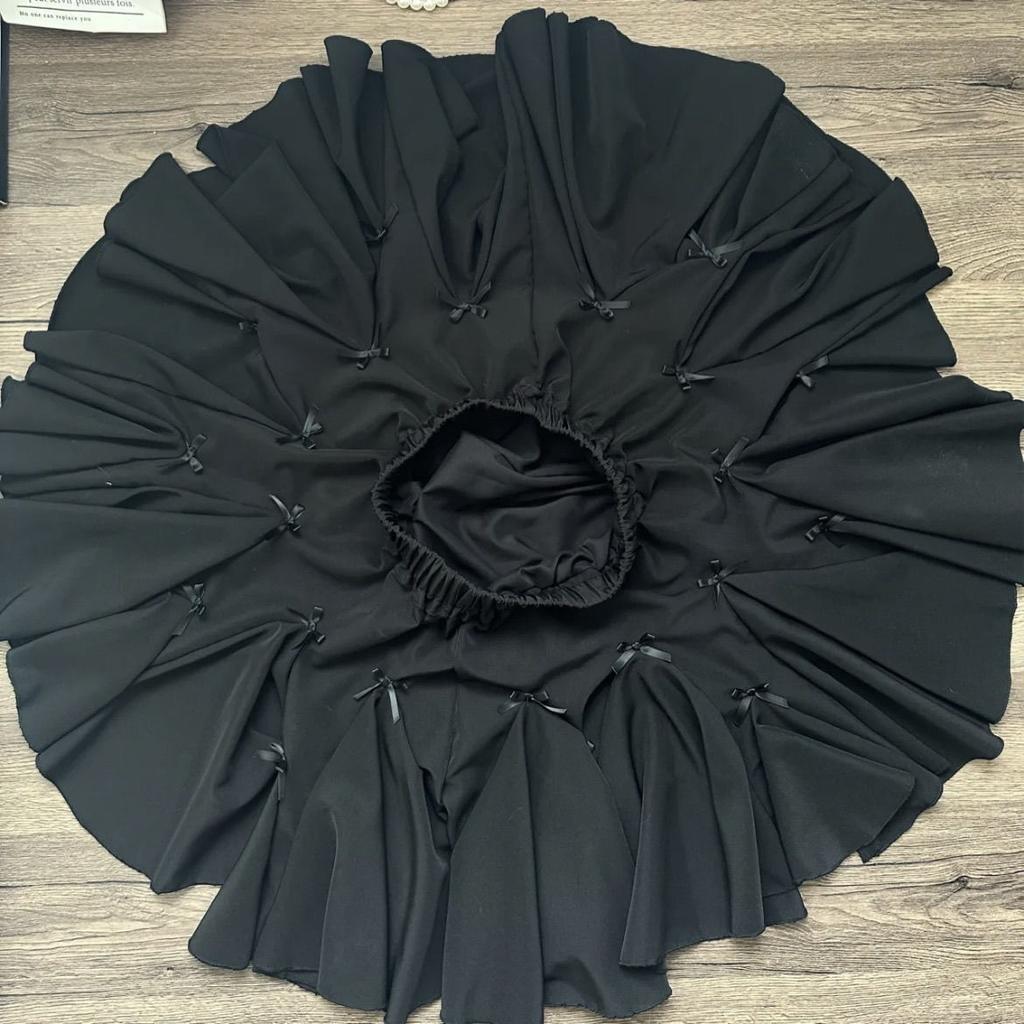 Elegant Ballet Style White Bow Skirt Women's Early Autumn Winter New High Waist A-line Cute Fluffy Flounced Cake Skirt