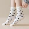 5/10 Pairs Casual Spring Autumn Bone Free Socks for Women with Lace and Bow Mid Calf Socks JK Lolita Sweet and Versatile Cotton Pile Socks