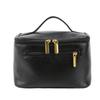 New Leather Portable Makeup Case Zipper Pulls Extra Pocket Handle Multiple Compartments Travel Skincare Toiletries Storage Bag