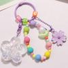 Acrylic Flower Keychain with Quicksand Charm Eye catching Moving Sand Keyring Keys Chain Ornament for Bag Phone Cover