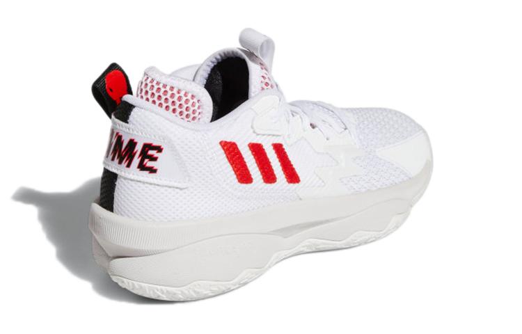 Adidas D Lillard 8 J Abrasion Resistant Mid top Children's Basketball Shoes White Teenagers GY2908