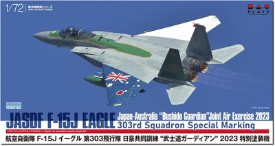 PLATZ Japan Air Force Eagle 303rd Squadron Joint Training Bushido Guardian 2023 Special Paint Plastic Model 1/72 Self-Defense F-15J Japan-Australia