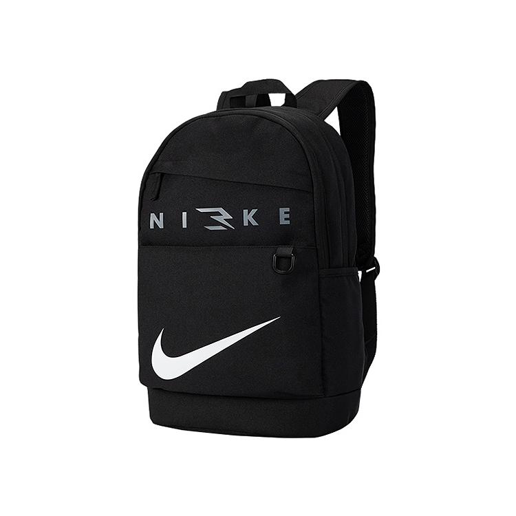 Nike 3Brand Casual Versatile Fashion Simple Solid Color Polyester Backpack Unisex Backpack Black N32613070GS-002