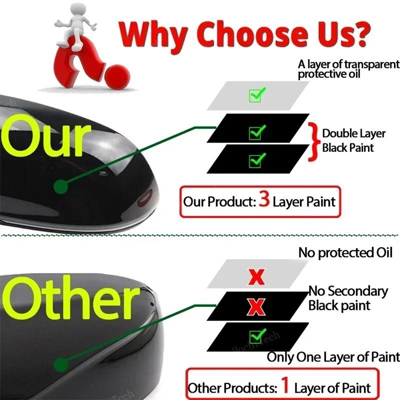 Black Carbon Fiber Pattern Mirror Cover for Infiniti Q50 Q60 QX30 Q70 2014-2025 Pair of Exterior Side View Mirror Covers