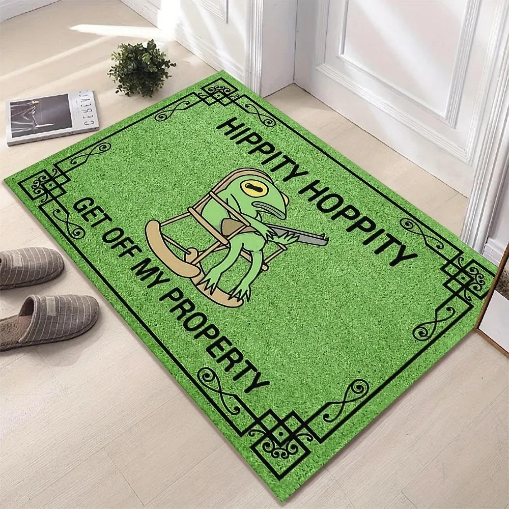 Creative Phrase Frog Welcome Doormat Stain-Resistant & Non-Slip Indoor/Outdoor Entrance Mat Kitchen Rug Home Decor