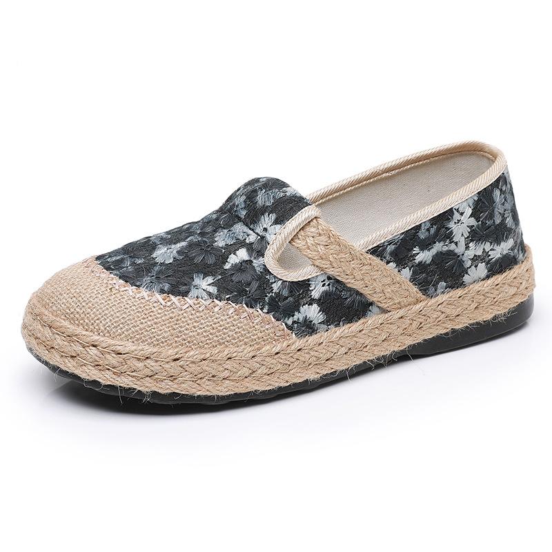 Shoes Women's Spring New Linen Shoes One Pedal Breathable Casual Shoes