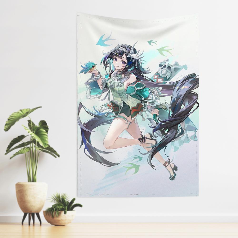 Lan Yan Genshin Impact Tapestry Room Decor Wall Cloth Party Hanging Background Room Decor Baby Room