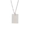 10Pcs 22*15mm Rectangle Pendant Necklace Stainless Steel Cable Chain Necklace For DIY Custom Name Logo Women's Jewelry