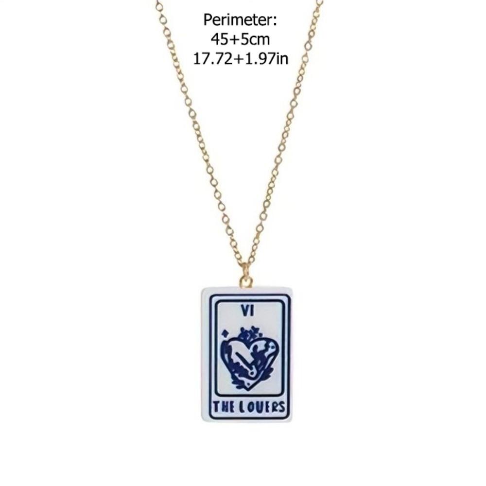 World Rectangle Pendant Necklace Sun Lovers Chain Trendy Enamel Moon Chain Choker  Daily