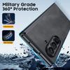 Leather Protective Case with Hinge Protection and Built-in Screen Protector for Samsung Galaxy Z Fold 7-Black