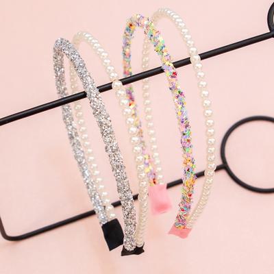 Modische Perlen-Stirnbänder für Mädchen Frauen Kristall-Haarbänder Stirnband Kinder Kinder Mädchen Frauen Perlen-Haarschmuck