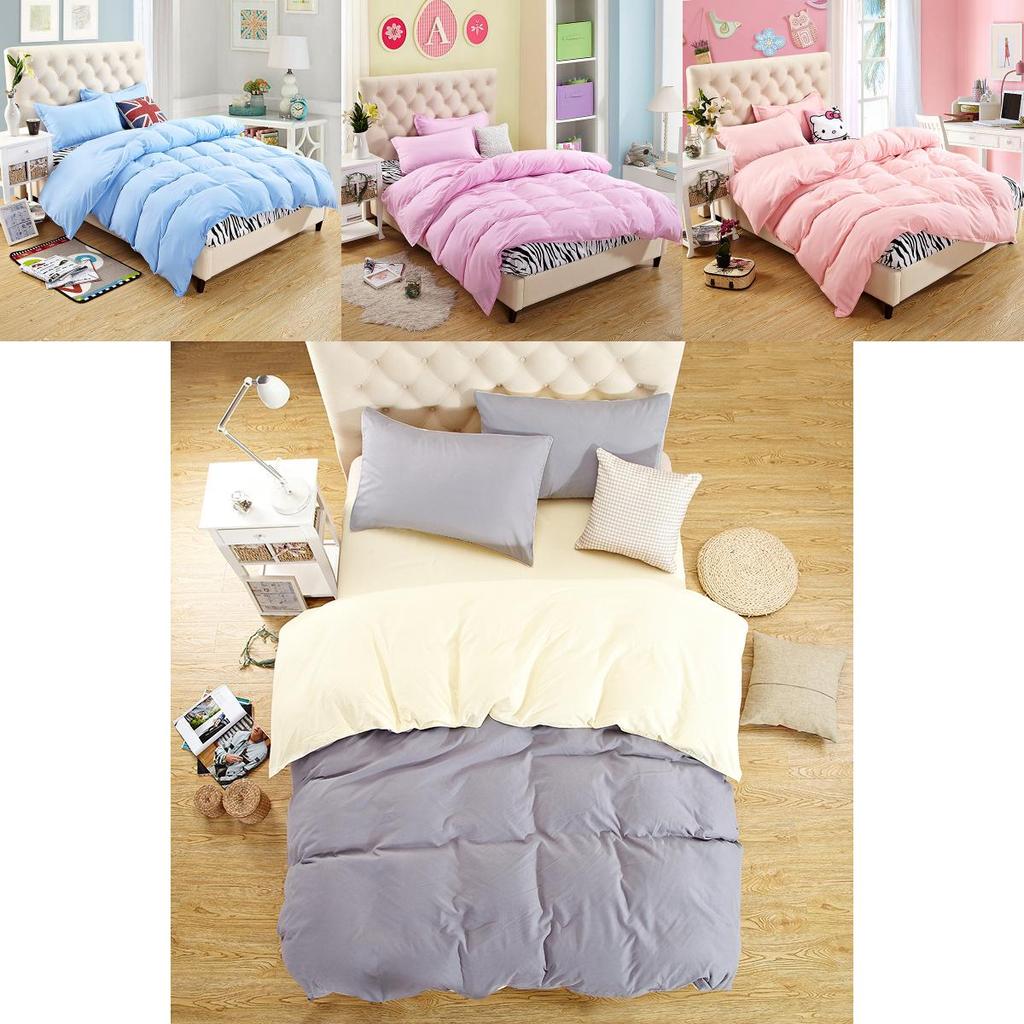 Elegant And Timeless Bedroom Pure Color Duvet Cover Pillowcases Quilt Cover Bedding Set
