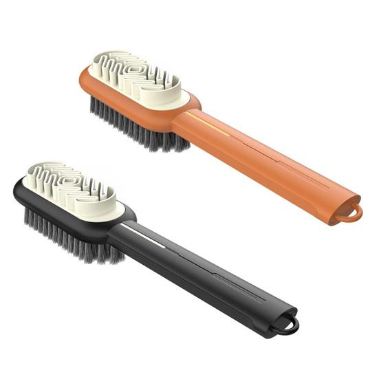 1/2/3Pcs Cleaning Brush Double-Sided Shoe Cleaning Brush with Hard Bristles And Soft Silicone Massage Bumps Shoe Cleaning Scrubber