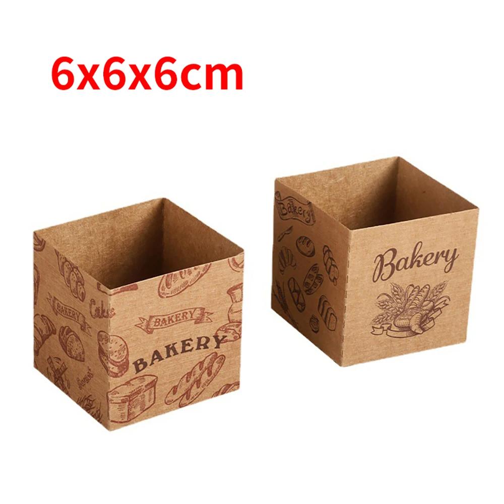 10Pcs Disposable Cupcake Kraft Paper Muffins Cup Paper Cupcake Wrappers Baking Cups Cases Muffin Boxes Cake Decor Baking Tools