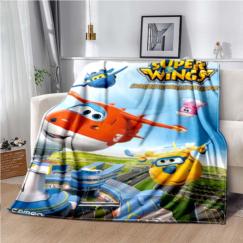 Cartoon Anime Super Wings Throws Blanket for Bedding Picnic Kid Super Soft Cute kawai high quality Flannel Blanket birthday gift