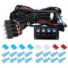 12V 16AWG 4-Gang LED Light Bar Wiring Harness Kit 720W Relay Fuse