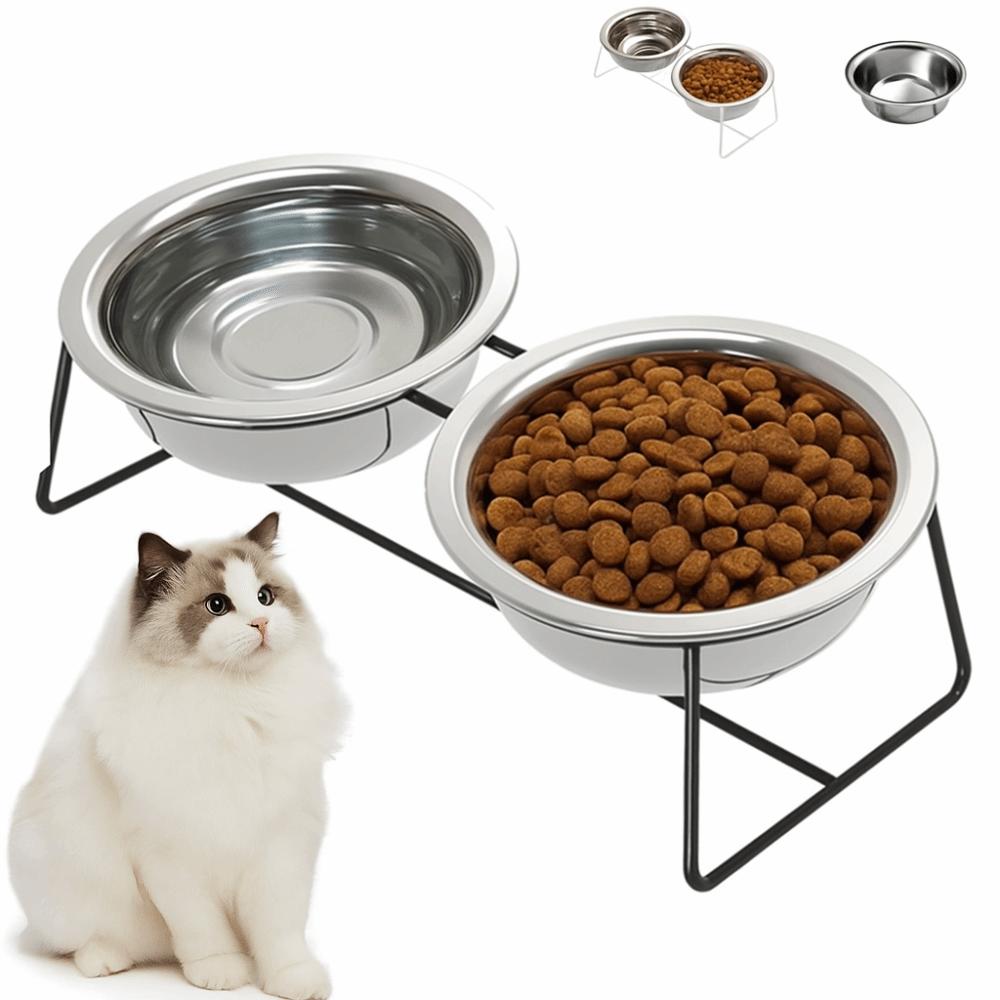 Durable Anti Slip Dog Food Bowl 9°Tilted Angle Large Caliber Elevated Cat Bowl Detachable Double Bowl Pet Bowl Pet Supplies