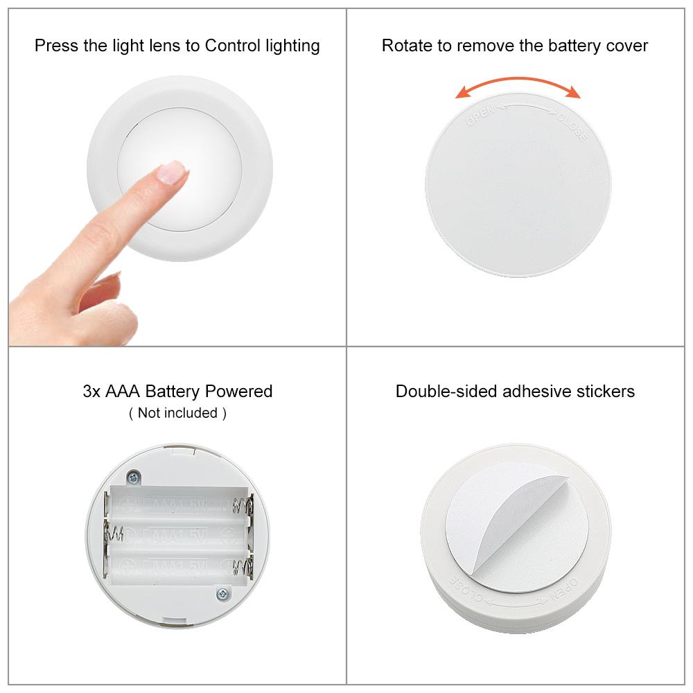 Wireless LED Puck Lights RGBW Battery 13 Color Remote Control Dimmable Cabinet Light For Close Wardrobe Stair Hallway Night Lamp