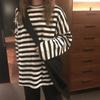 Autumn Striped Loose Long Sleeved T-shirt for Women