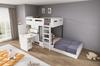 Bunk Bed with Pull-Out Desk and Wardrobe, with Drawer & Shelves & Ladder, without Mattress, 90*200 cm, White (OLD SKU:3233289012AAW-1)