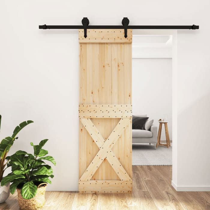 VidaXL Porte coulissante et kit de quincaillerie 70x210 cm pin massif, porte intérieure, porte de grange intérieure 3203242