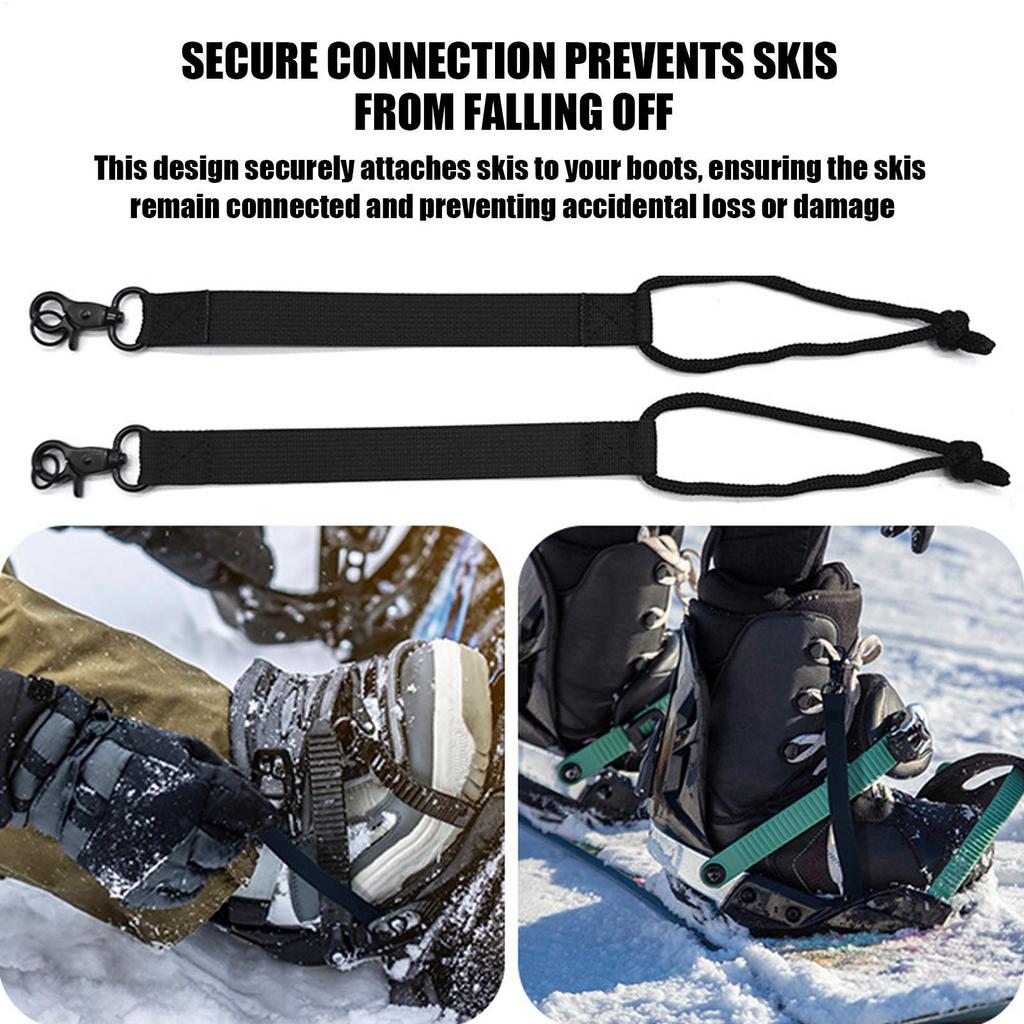 Universal Snowboard Leashs Replacement 2PCS Buckle Cord Durable Supply For Bindings Security, Adults Hobbyists Beginners