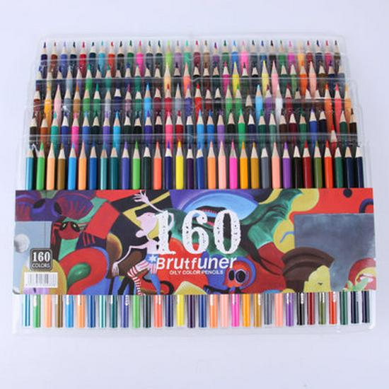 Brutfuner 180 Oil & Water-Soluble Colored Pencils Set for Drawing & Doodling - Ideal Gift
