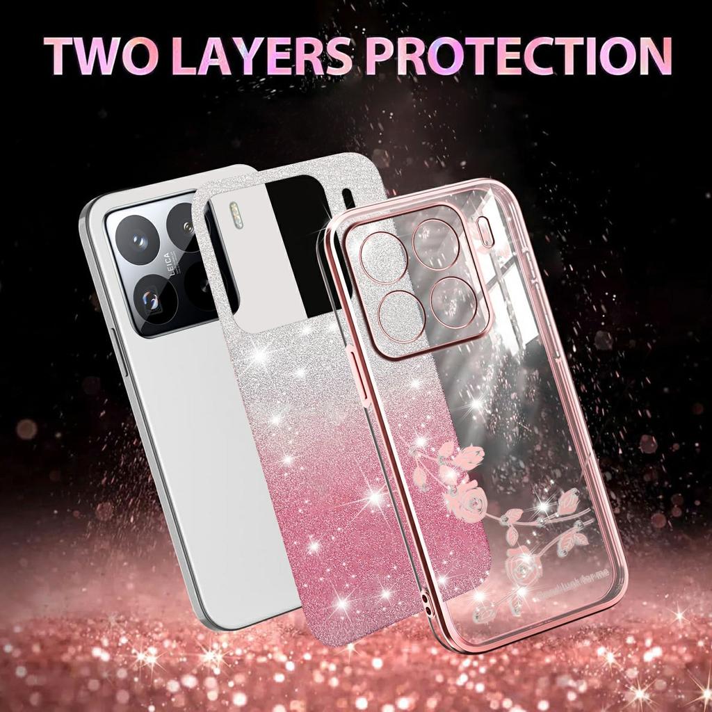 KADEM For Xiaomi 15S Pro Case Flower TPU Flexible Gradient Phone Cover