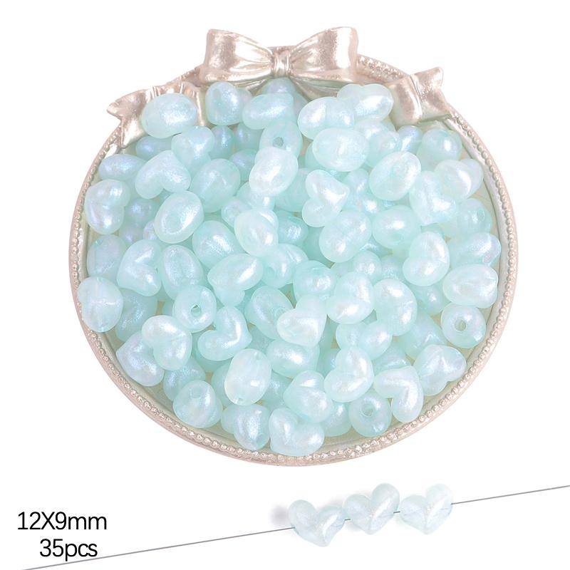 35-50pcs Plastic Acrylic Star/Heart Charm Beads For DIY Jewelry Making