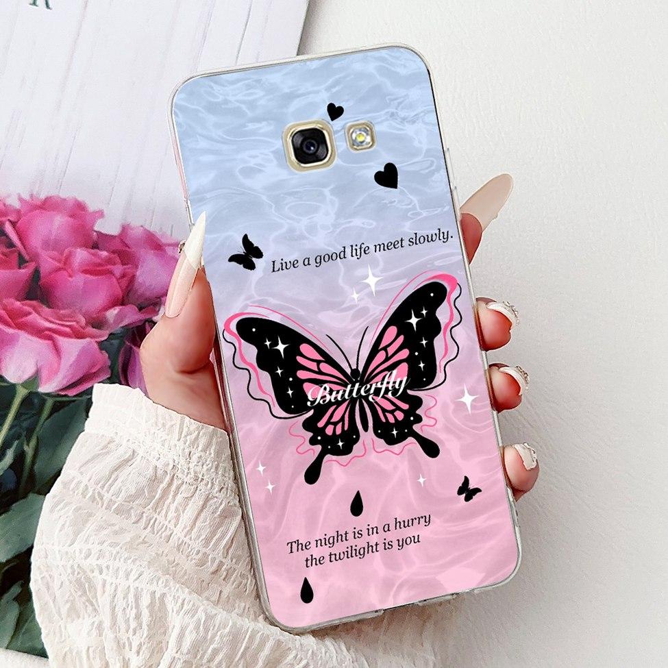 Clear For Samsung A5 2017 Case A520F Cute Cat Fashion Flower Funny Cool Painted Back Cover For Samsung Galaxy A5 2017 Phone Case