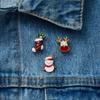 Christmas Brooch Pins Set Bell Snowflake Gift Box Snowman Deer Sock Crutch Tree Santa Claus Enamel Badge Jewelry For Women Men