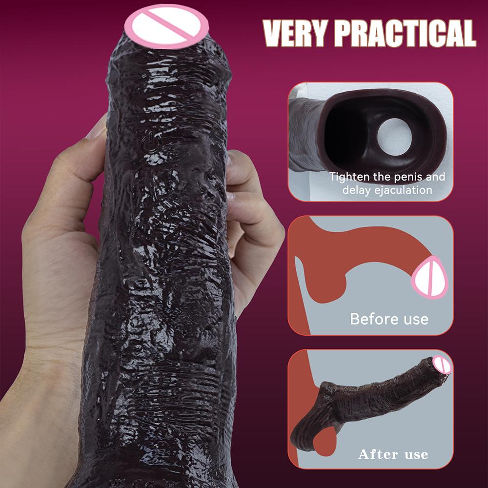 Penis Extender Sex Toys Cock Sleeve Men Adult Sexy Realistic Silicone Delay Ejaculation Enlargement Reusable Condom Training