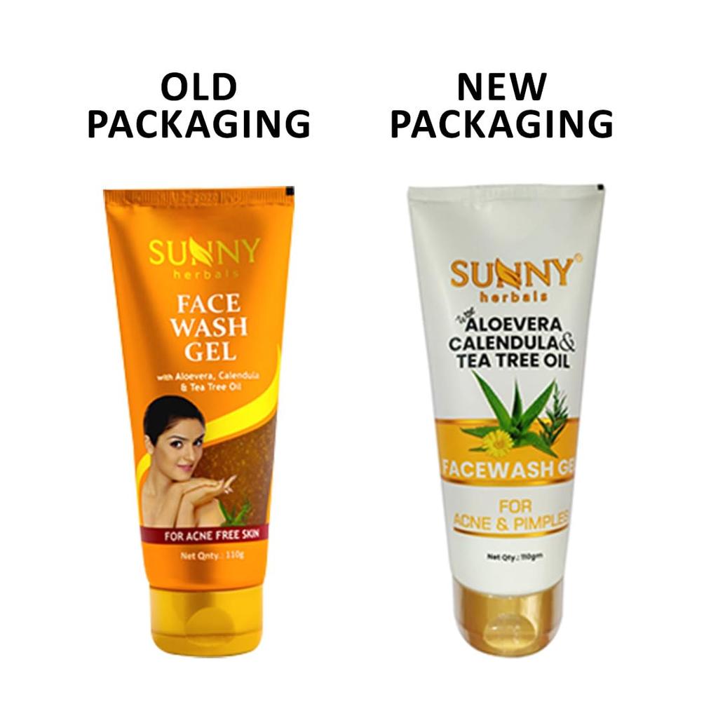 Sunny Herbals Face Wash Gel Deep Cleansing Daily Fresh Cleanser For Clear Looking Skin Oil Control 110 g X Pack Of 2