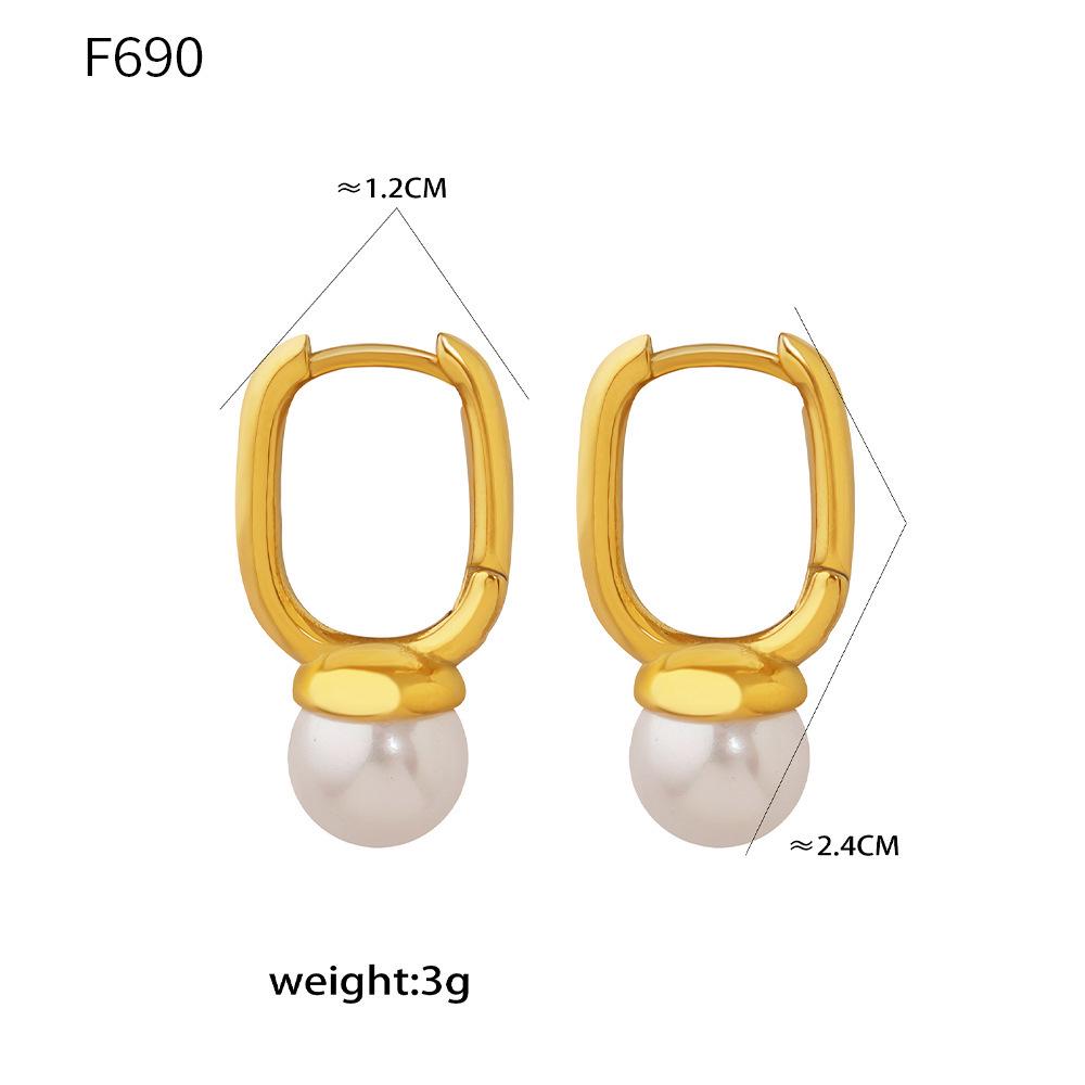 18k Gold-Plated Freshwater Pearl Tassel Earrings - Fashionable Titanium Steel Design