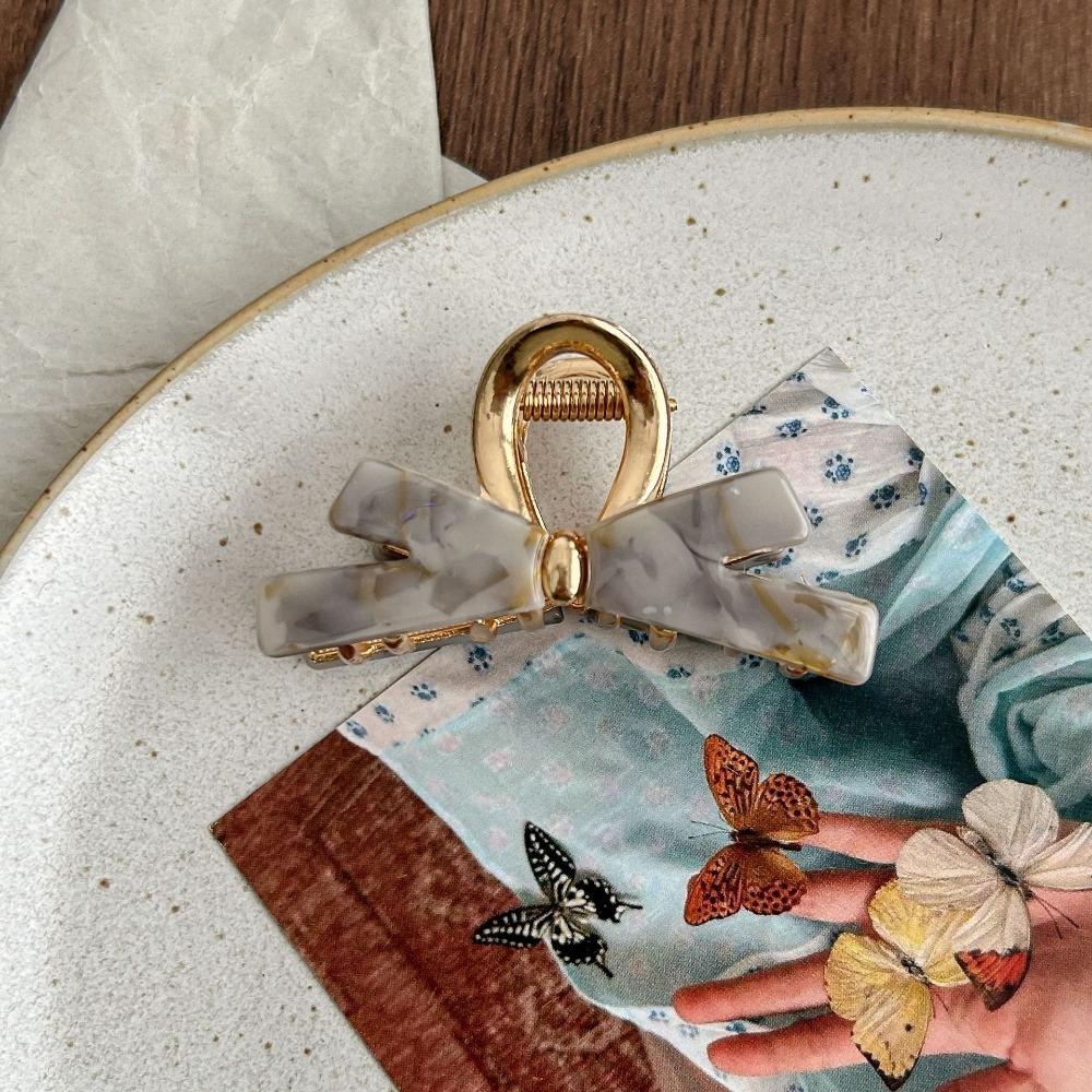 Hairpin Bow Hair Claw Geometry Hair Grab Clip Retro Acetate Shark Clip Girls