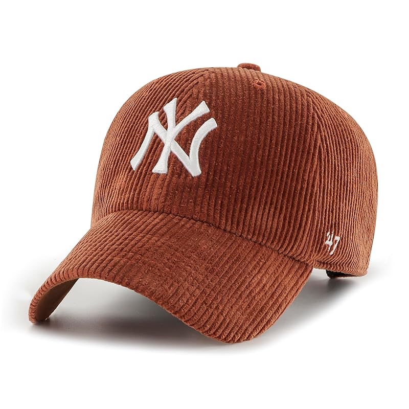 

[ 47] forty seven NEW YORK YANKEES THICK CORDUROY CLEAN UP CAP new york yankees cleanup cap hat (JP, alphabet, Free Size, burnt orange)